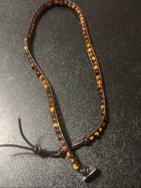Brown Beaded Wrap Bracelet